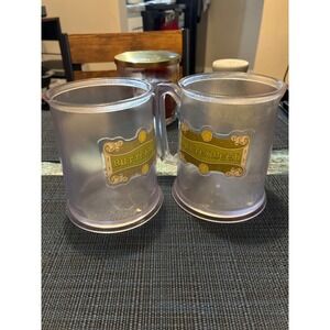 Universal Studios Harry Potter Butterbeer Plastic Souvenir Mugs Set of 2 Clear